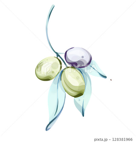 Illustration of olives and olive oil showcasing the essence of Italian cuisine and nature in watercolor technique Illustration of olives and olive oil showcasing the essence of Italian cuisine and nature in watercolor technique 128381966