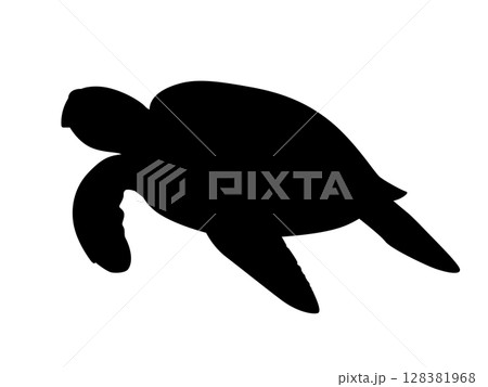 ウミガメのシルエット_ベクターイラスト 128381968