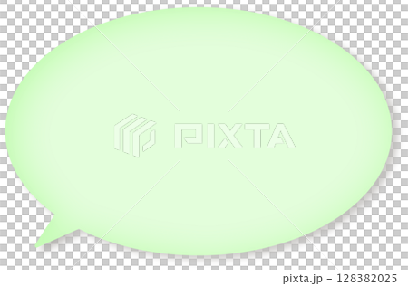 一個簡單的綠色圓形氣泡，帶有陰影。 128382025