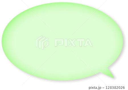 緑のシンプルな丸いふきだし。ドロップシャドウがある。 128382026