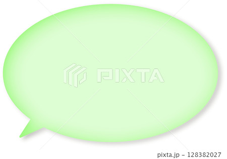 緑のシンプルな丸いふきだし。ドロップシャドウがある。 128382027