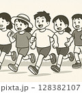 元気に走る子ども 128382107