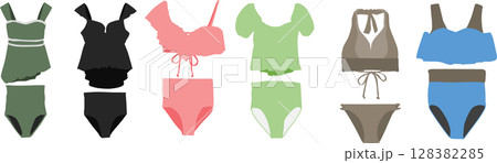 水着のイラストセット 128382285