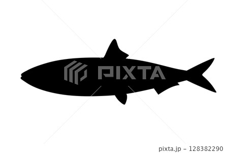 イワシのシルエット_ベクターイラスト 128382290