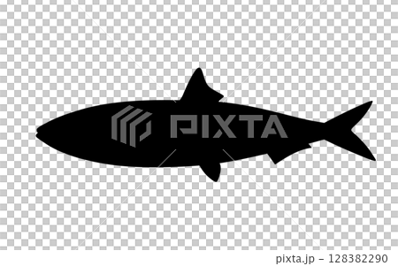 イワシのシルエット_ベクターイラスト 128382290