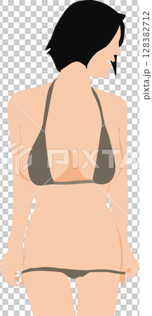 Illustration of a woman in a swimsuit posing 128382712