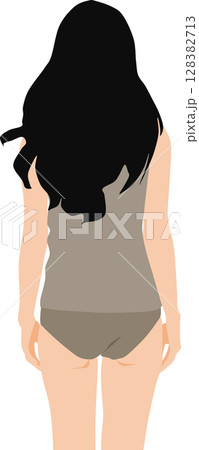ポーズをとる水着を着た女性のイラスト 128382713