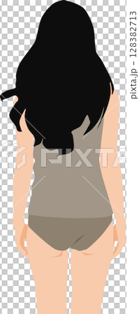 ポーズをとる水着を着た女性のイラスト 128382713