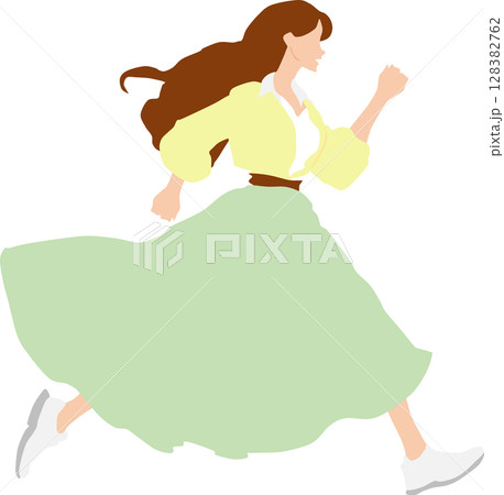 ンニングする女性のイラスト 128382762