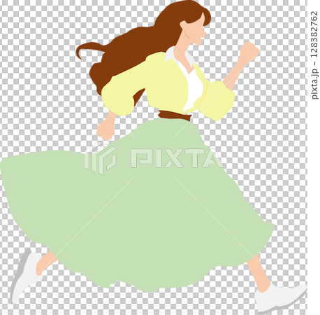 ンニングする女性のイラスト 128382762