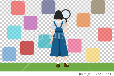 Illustration of a woman thinking 128382774