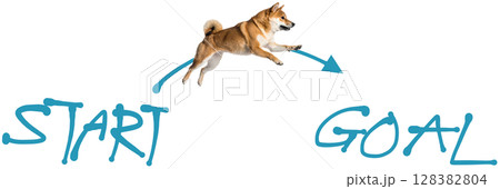 目標達成までのイラスト 128382804