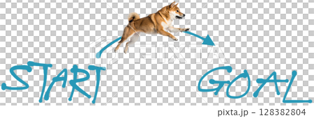 目標達成までのイラスト 128382804
