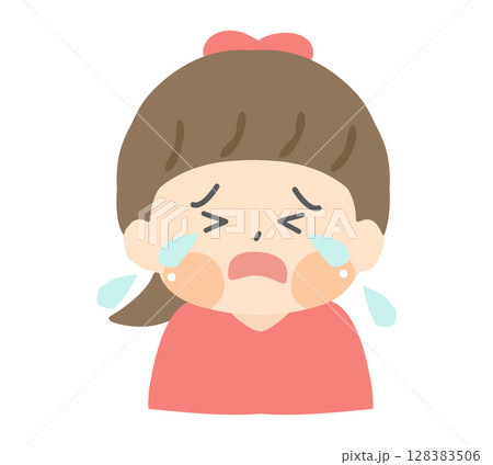 泣いている幼い女の子のイラスト 128383506