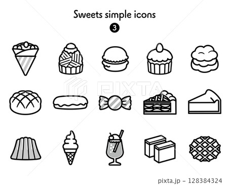アイコン集 スイーツ 128384324
