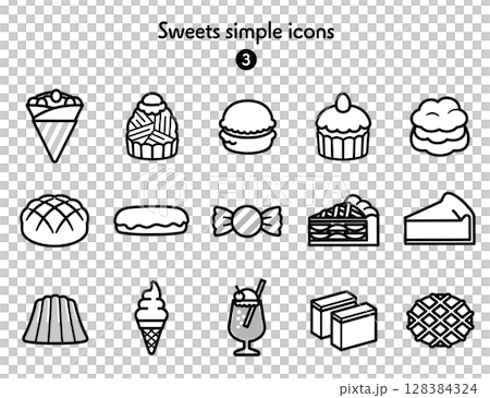 アイコン集 スイーツ 128384324
