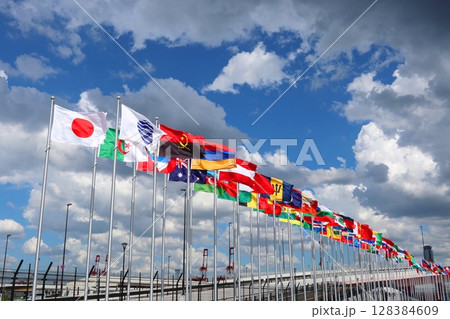 大阪・関西万博(EXPO2025)、世界の国旗 大阪・関西万博(EXPO2025)、世界の国旗 128384609