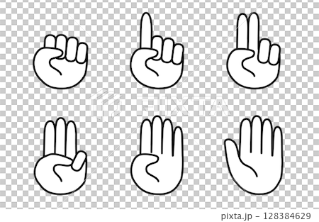Simple silhouette vector illustration of closed fingers counting face up 128384629