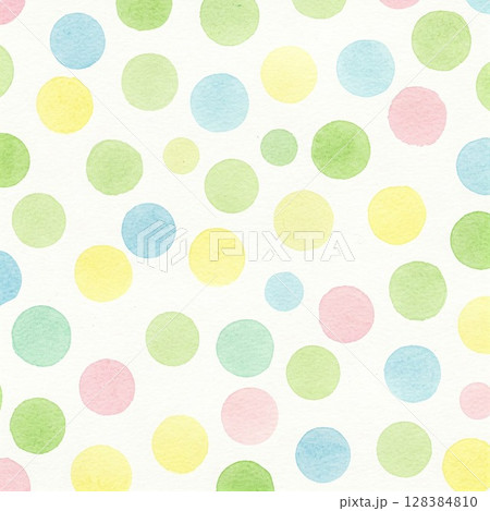 優しい色合いの水玉模様の背景素材 128384810