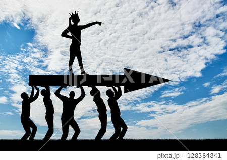 Concept of a selfish woman with a crown on her head Concept of a selfish woman with a crown on her head 128384841