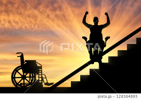 Concept disabled lift, elevator, handicap 128384893