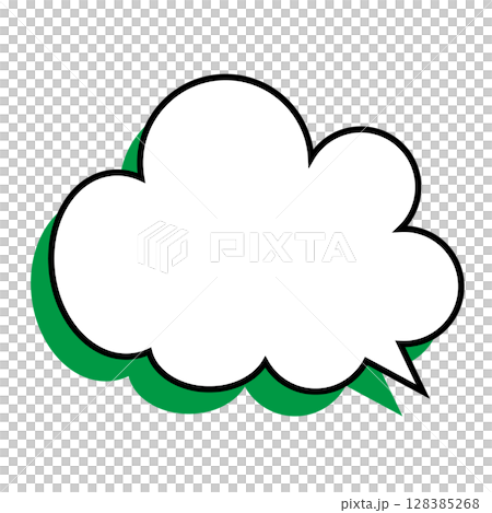 シンプルな吹き出しのイラスト　もこもこ 128385268