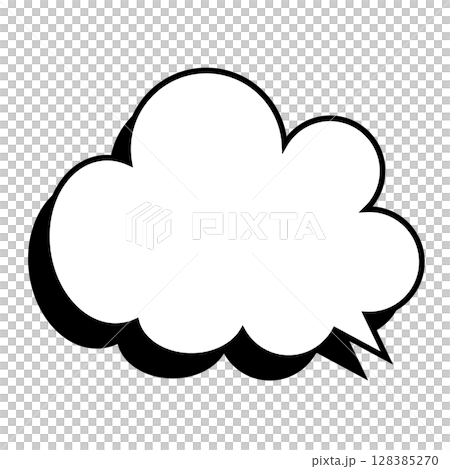 シンプルな吹き出しのイラスト もこもこ シンプルな吹き出しのイラスト もこもこ 128385270