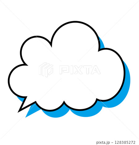シンプルな吹き出しのイラスト　もこもこ 128385272
