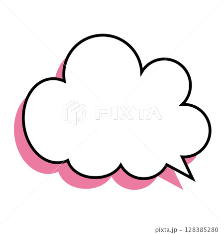 シンプルな吹き出しのイラスト もこもこ シンプルな吹き出しのイラスト もこもこ 128385280