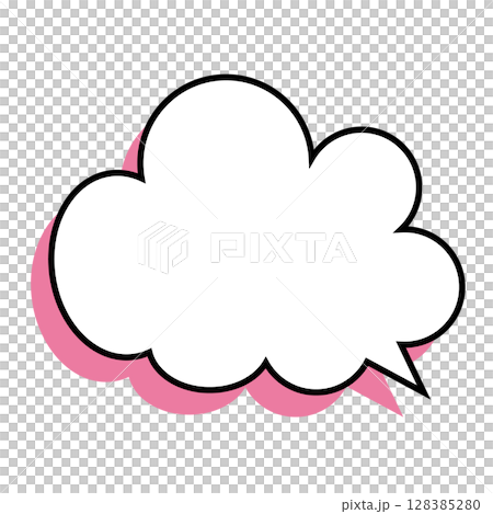 シンプルな吹き出しのイラスト もこもこ シンプルな吹き出しのイラスト もこもこ 128385280