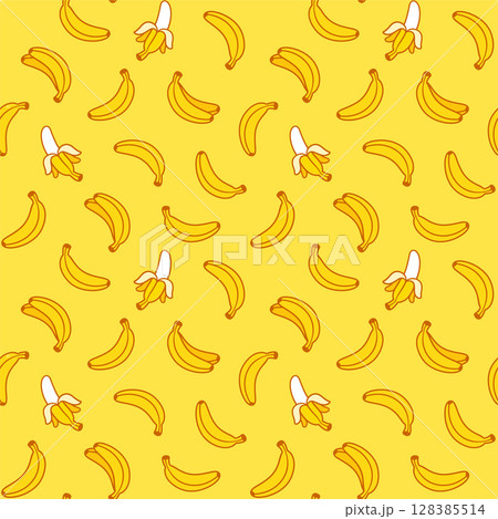 Cartoon bananas seamless pattern 128385514
