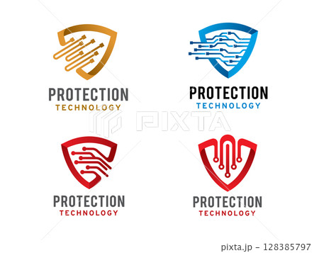 Shield Technology logo symbol or icon template 128385797
