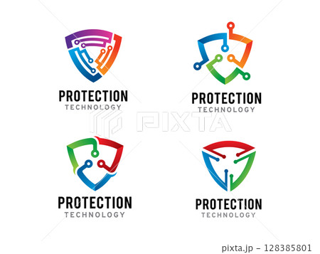 Shield Technology logo symbol or icon template 128385801