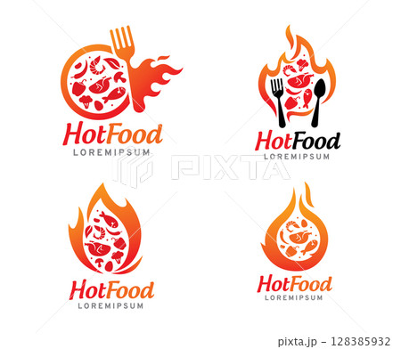 Hot food logo symbol or icon template Hot food logo symbol or icon template 128385932