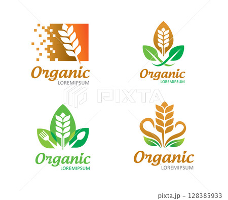 Wheat logo symbol or icon template Wheat logo symbol or icon template 128385933