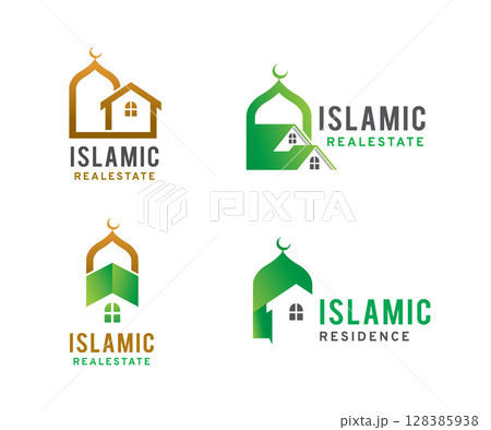 Islamic residence logo symbol or icon template 128385938