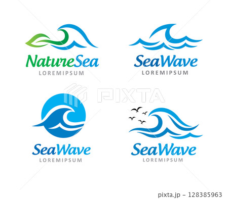 Sea wave logo symbol or icon template Sea wave logo symbol or icon template 128385963