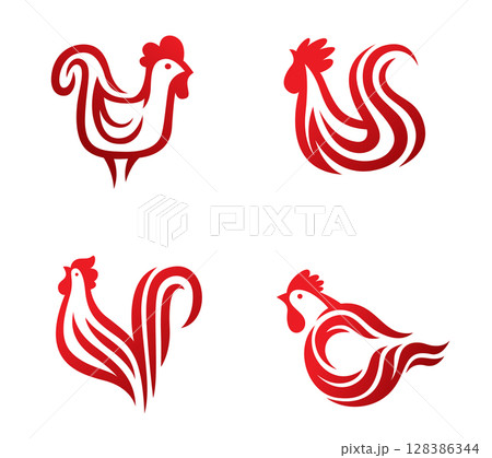 rooster logo template Illustrator Artwork 128386344