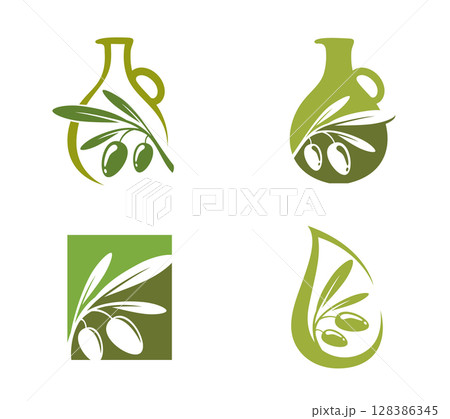 Olive oil logo template Illustrator Artwork 128386345