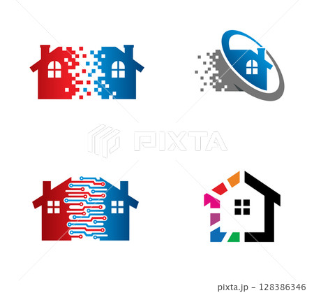 modern house logo template Illustrator Artwork 128386346