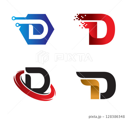 Letter D logo template Illustrator Artwork Letter D logo template Illustrator Artwork 128386348