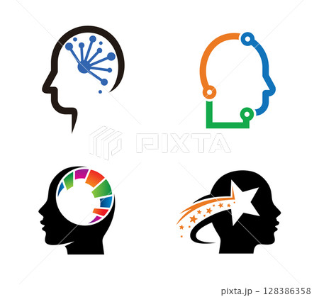 Head logo template Illustrator Artwork 128386358