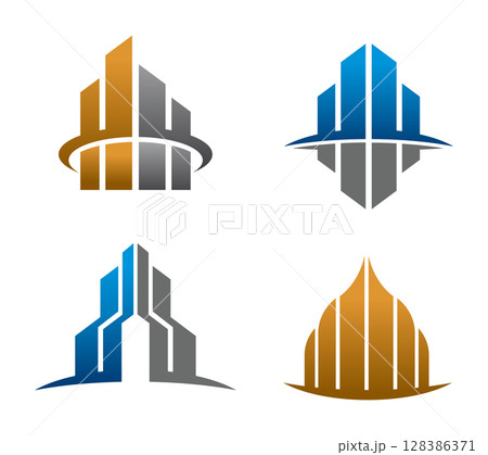 Modern Building Logo or Icon Template Design Vector 128386371