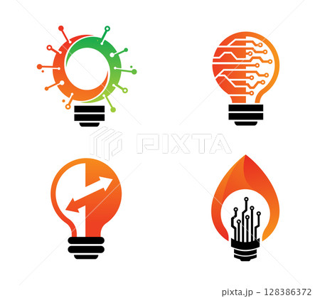 Smart Bulb Logo or Icon Template Design Vector 128386372