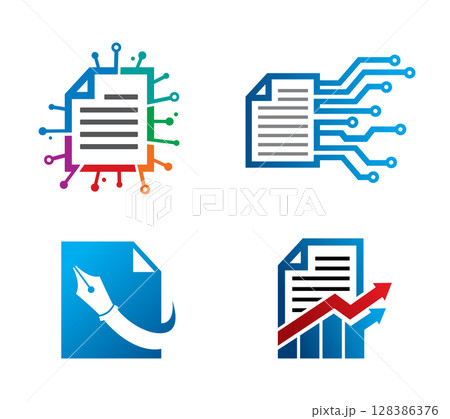 Modern document logo symbol or icon template Modern document logo symbol or icon template 128386376