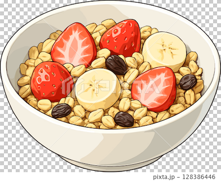 フルーツグラノーラのイラスト 128386446
