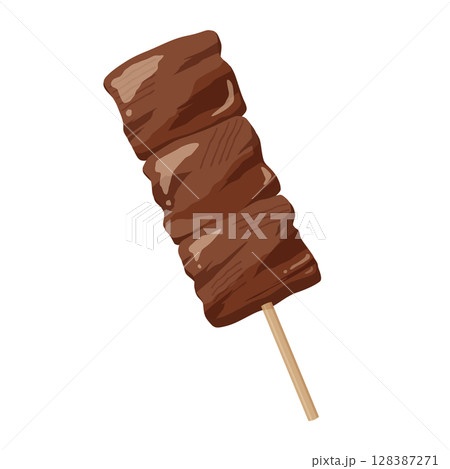 牛肉の串焼きのイラスト素材 牛肉の串焼きのイラスト素材 128387271