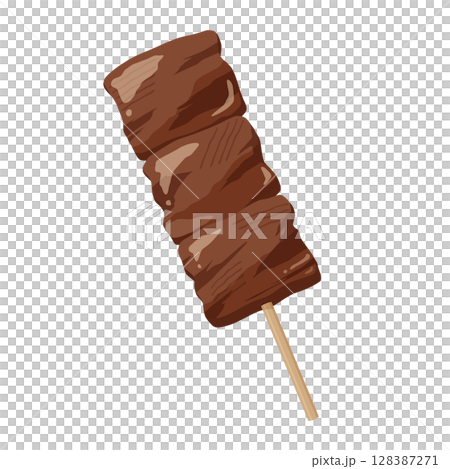 牛肉の串焼きのイラスト素材 牛肉の串焼きのイラスト素材 128387271