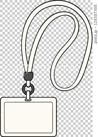 白のネックストラップのイラスト 白のネックストラップのイラスト 128387308