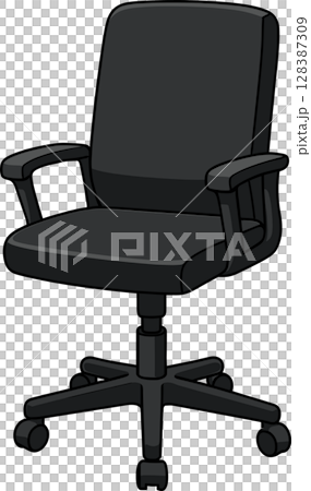 Black office chair illustration Black office chair illustration 128387309